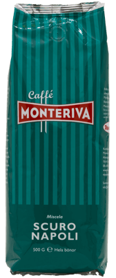 Monteriva Scuro Napoli hela kaffebönor espresso - 500g