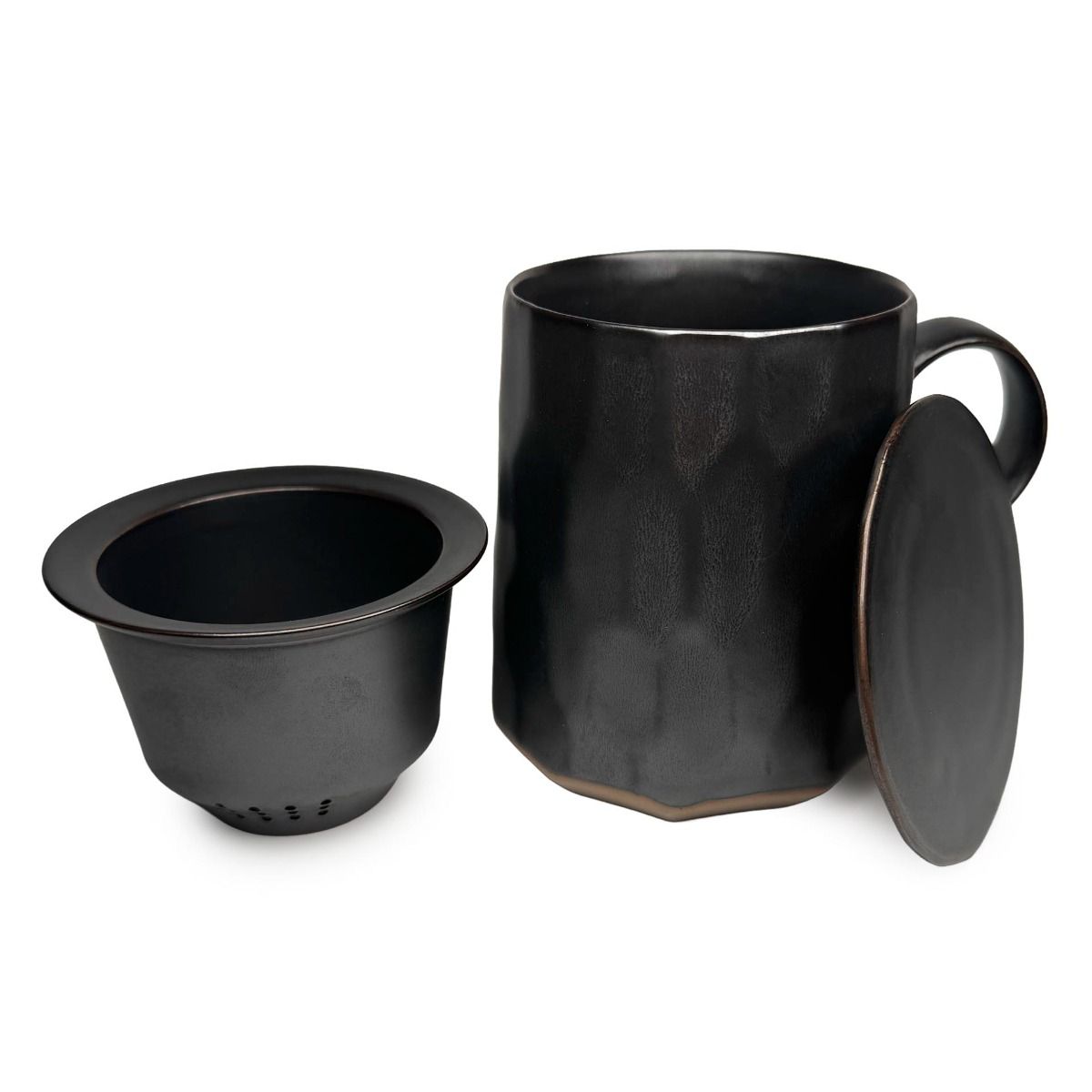 Titan Metal Glaze Infuser Mug - Black