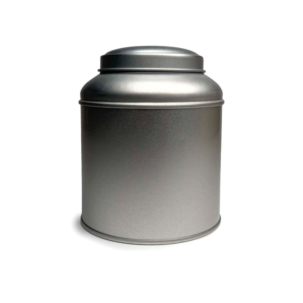 Victorian Inner-Lid Domed Round Tea Storage Tin – Silver (100 g)