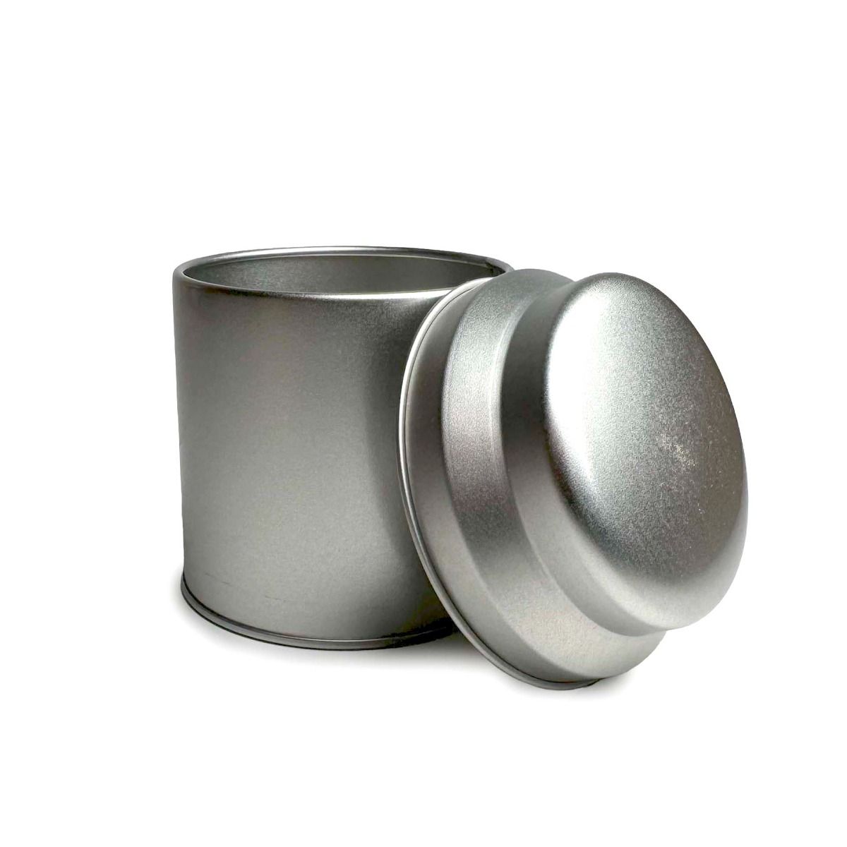Victorian Inner-Lid Domed Round Tea Storage Tin – Silver (100 g)